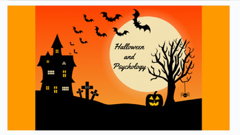 Preview of Halloween and psychology slideshow, discussion starter and related video