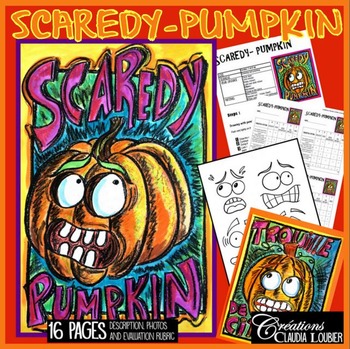 Preview of Halloween Art Project: Scaredy-Pumpkin Art Lesson Plan