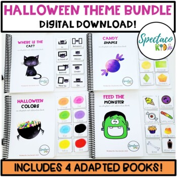 Preview of Halloween basic concepts Adapted and Interactive books kindergarten