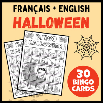 Preview of Halloween bingo game crafts FRENCH centers icebreaker activities primary middle