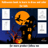 Halloween book to learn to draw and color for kids