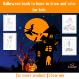 Halloween book to learn to draw and color for kids