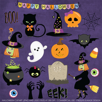 Download Halloween Clipart Spooky Cute Halloween Halloween Witch Tpt