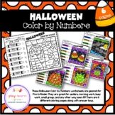Halloween color by number (numbers 1-10, 10 frames)