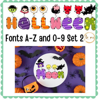 Preview of Halloween color fonts set 2