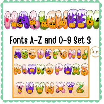 Preview of Halloween color fonts set 3