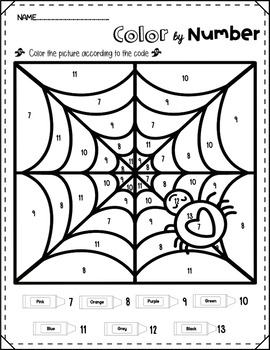 Halloween coloring pages/ Halloween Color by Number/Numbers 1-20