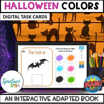 Preview of Halloween colors interactive book for Speech Therapy and Kindergarten BOOM CARDS