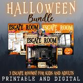 Halloween escape rooms bundle 3 rooms digital+printable ES