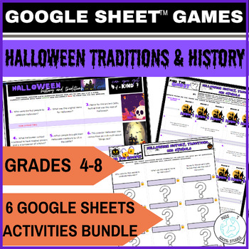 Preview of History of Halloween and traditions social studies activities: google bundle