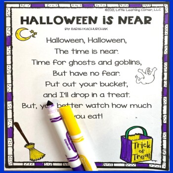 Preview of Halloween is Near Poem for Kids