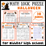 Halloween logic Mental math game centers fractions maze ac