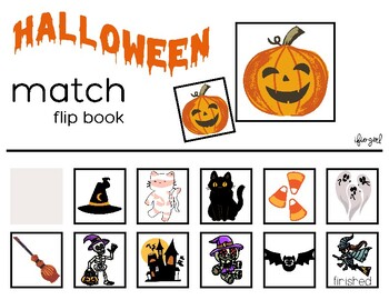 Preview of Halloween match identical pictures - activity flip book
