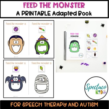 Preview of Halloween matching adapted book for Speech Therapy fall kindergarten PRINTABLE