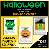 Halloween math center : MYSTERY PICTURE 100 - 200 Chart (E