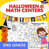 Halloween math centers for 2nd Grade/ October Math Worksheets