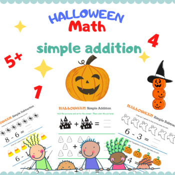 Preview of Halloween math simple addition