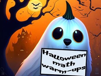 Preview of Halloween math warm ups and exit tickets 106 pages