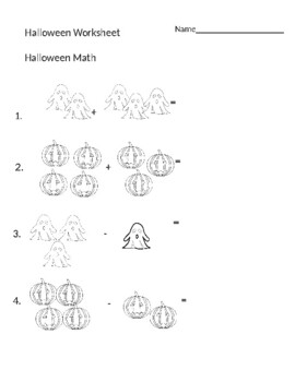 Preview of Halloween math worksheet to practice addition and counting