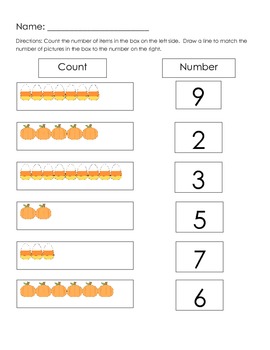 halloween number match 1 20 plus follow up worksheet by primary