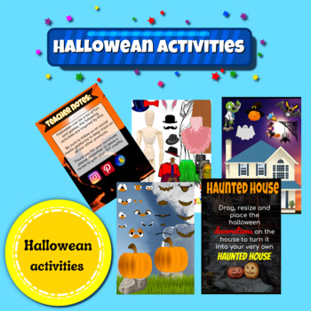 Preview of Halloween online activities writing and designing