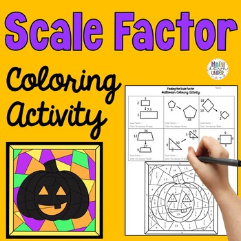 Preview of Halloween or Fall Math Activity - Finding the Scale Factor Coloring