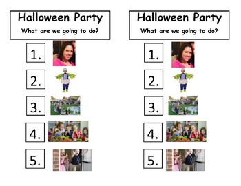 Preview of Halloween party visual schedule