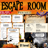 Halloween printable Escape room English ESL/EFL Intermediate B1