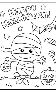 Preview of Halloween printable colouring sheets