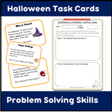 Halloween problem solving task cards and action plan for l