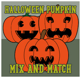 Halloween pumpkin mix and match clipart