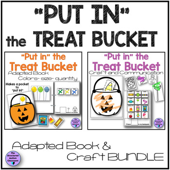 Preview of Halloween "put in" the Trick or Treat Bucket  Adapted Book and Craft Bundle SPED