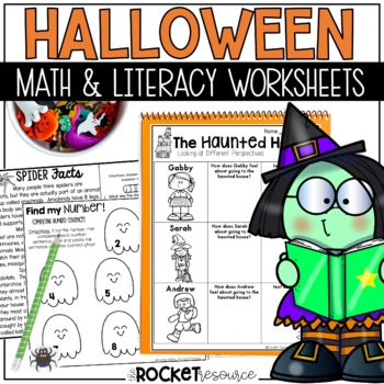 Preview of Halloween reading activities | Halloween Math Worksheets | History of Halloween 