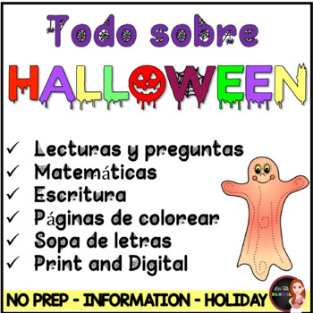 Halloween reading in Spanish - Noche de brujas -Google classroom - print