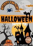 Halloween safety tip fun activity coloring worksheets for kids