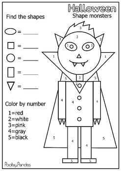 halloween shape monsters by pooky pandas teachers pay teachers