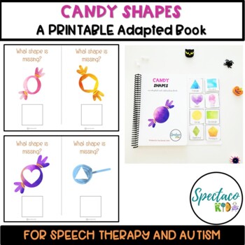 Preview of Halloween shapes adapted and interactive book for Speech Therapy fall PRINTABLE