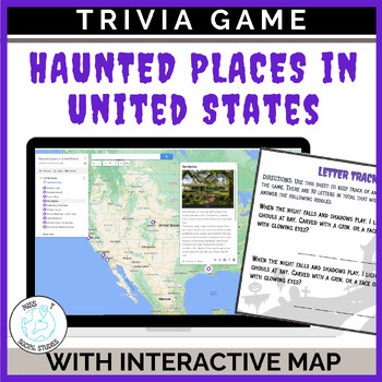 Preview of Halloween social studies activities: Haunted places around the United States