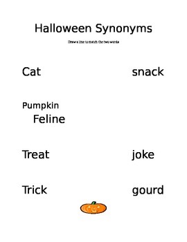 Preview of Halloween synonyms
