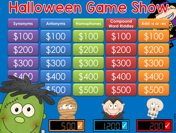 Preview of Halloween theme Jeopardy Style Game Show - 2nd-4th Gr GC Distance Learning