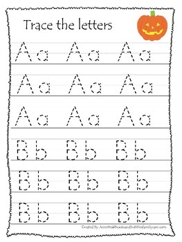 halloween themed a z tracing printable preschool