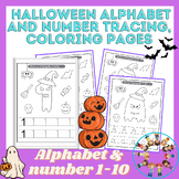Halloween themed Alphabet and Number Tracing with Coloring