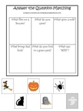 Halloween themed Answer the Question printable preschool l