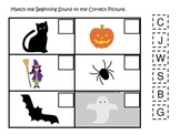 Halloween themed Beginning Sounds printable preschool lear