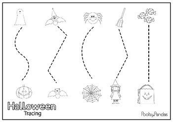 Download Halloween tracing and cutting practice by Pooky Pandas | TpT