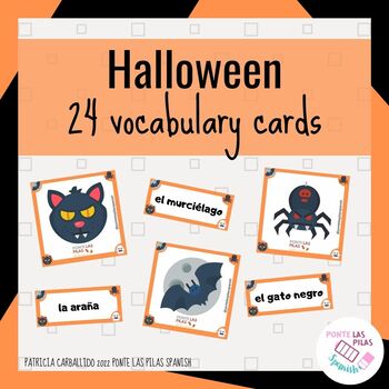 Halloween vocabulary flash cards for Spanish lessons by Ponte las Pilas ...