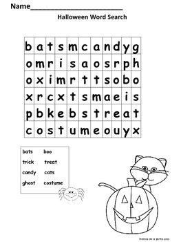 Halloween word search by Puppet Korner N More | TPT