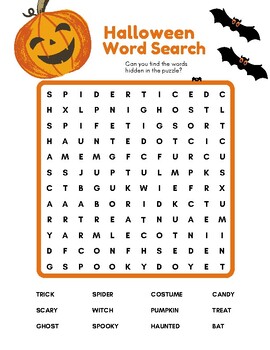 Halloween word search by Nora Pantoja | TPT