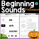 Halloween Beginning Sounds Worksheets Cut and Paste, Trace