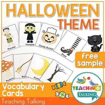 Halloween Vocabulary Cards (Freebie!) by Teaching Talking | TpT